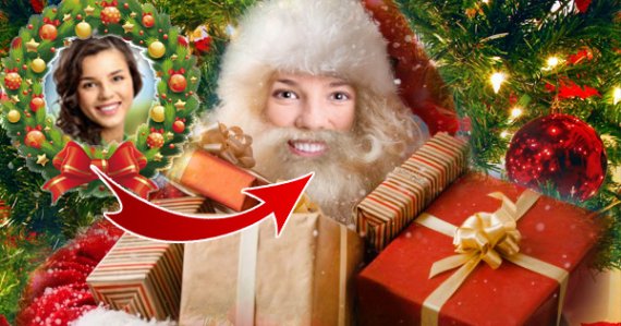 Bring up your gift, we're going to make you Santa with this free photo frame.